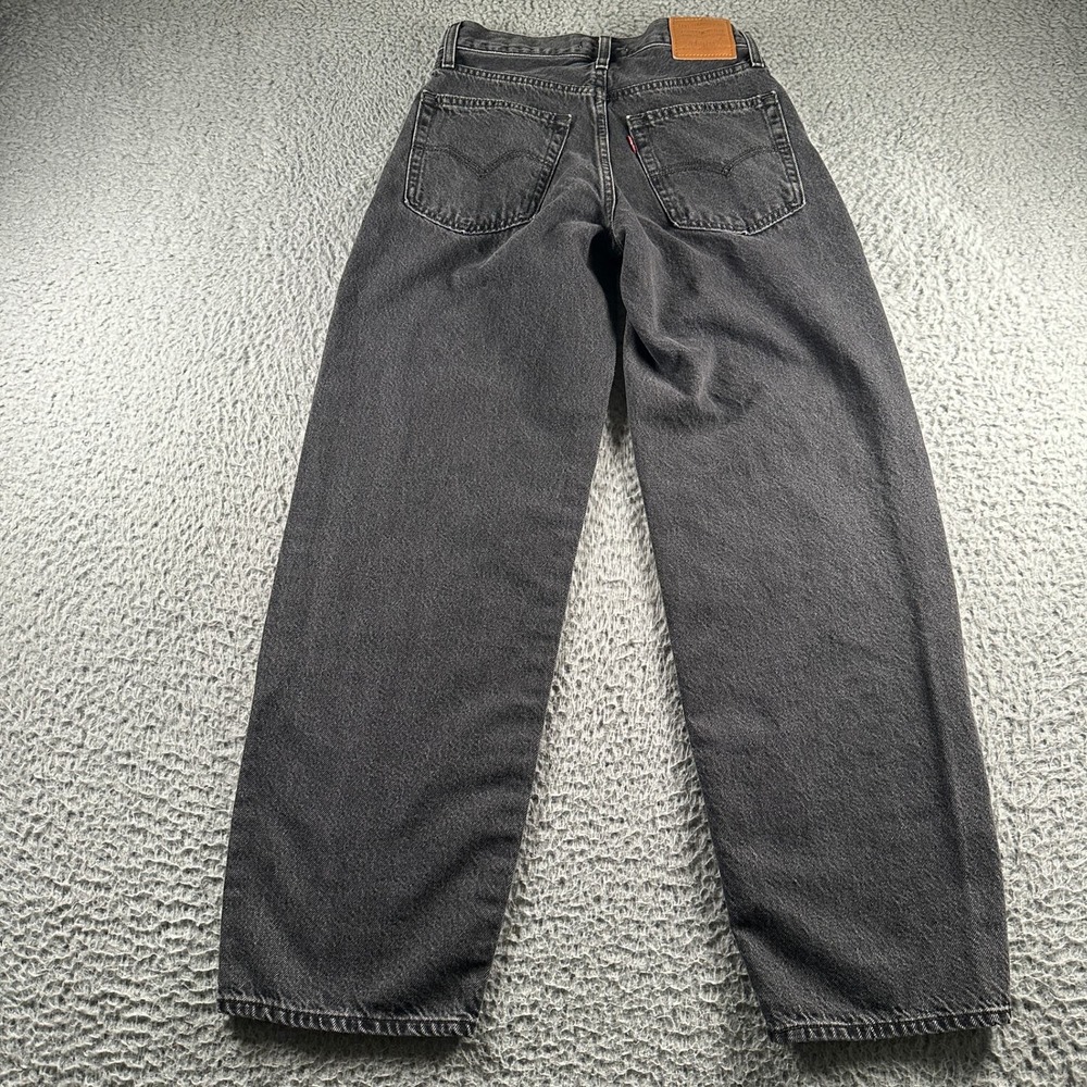 Levis Jeans Womens 25 Baggy Dad W25 L30 Black Washed High Rise‎ Straight Relaxed - Picture 12 of 16